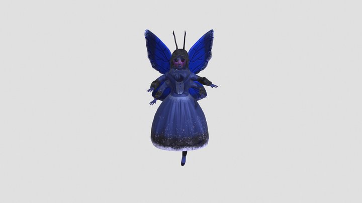 Stylized Chalkhill Moth 3D Model