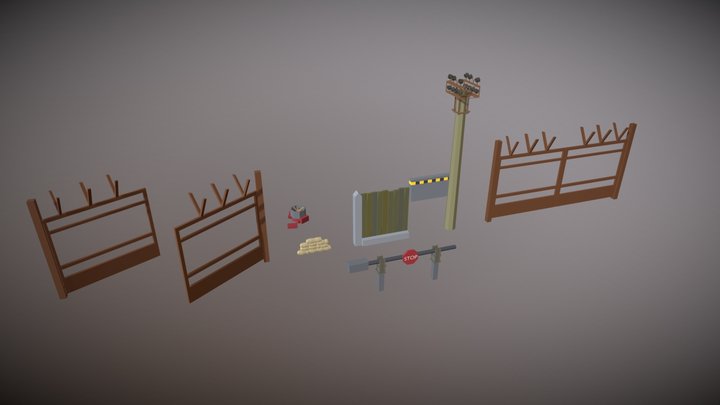 [Low - Poly] Chernobyl Level Parts #1 3D Model