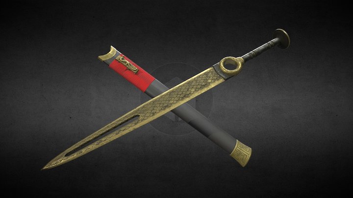Ancient Chinese Sword 3 3D Model