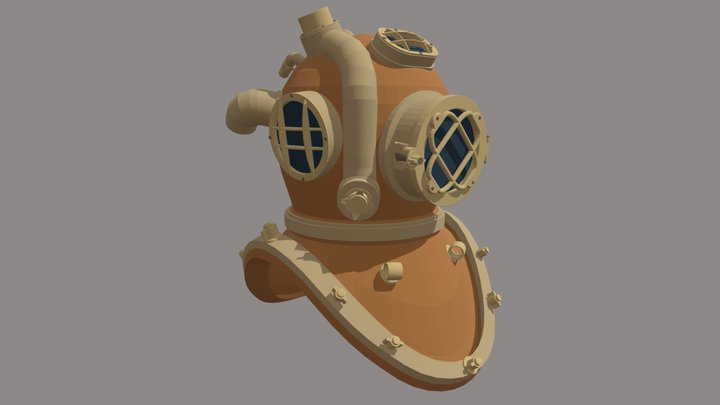 [XYZ School] HW 6 | Detailed | 2.Divers Helmet 3D Model