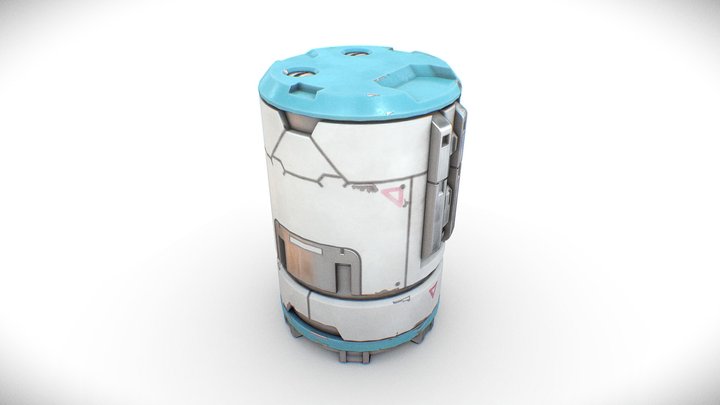 Sci-Fi Barrel Drum 3D Model
