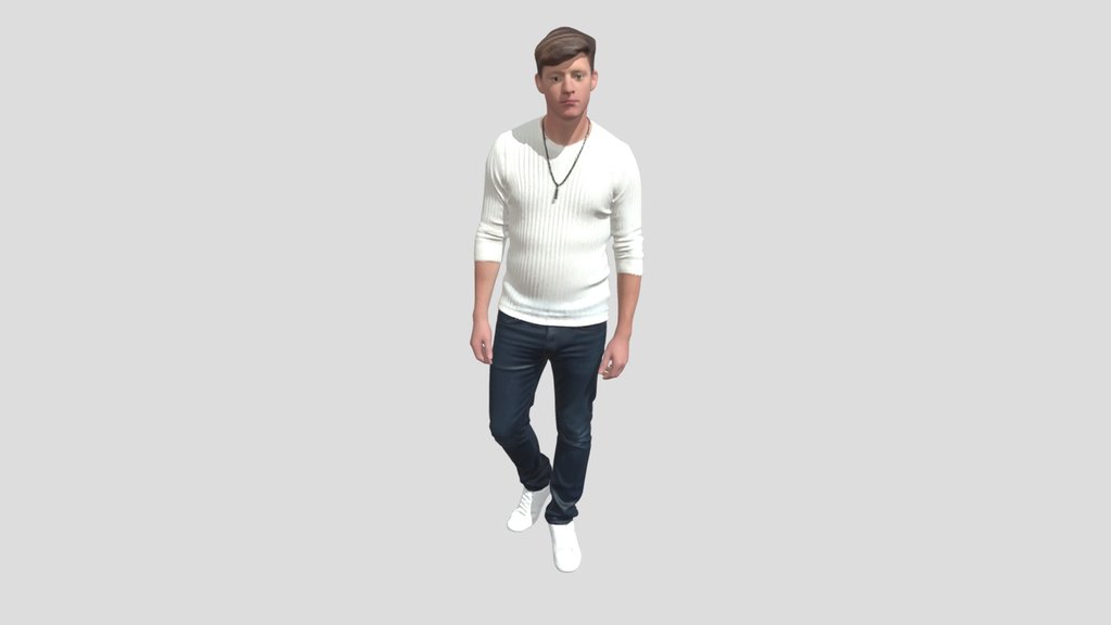 Casual Portrait In White Knit
