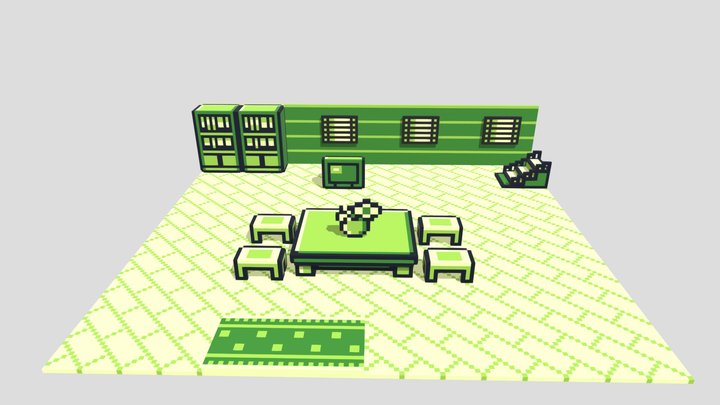 Pokémon GB Home F1 Room 3D Model