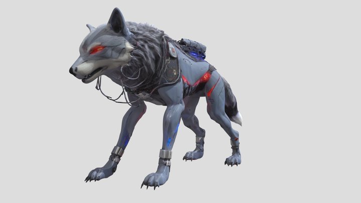 Cyber Wolf Hybrid 3D Model