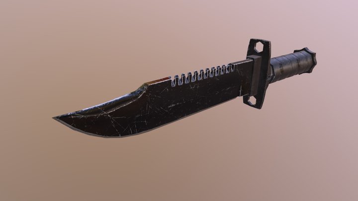 Survival Knife King 1 (low poly) 3D Model