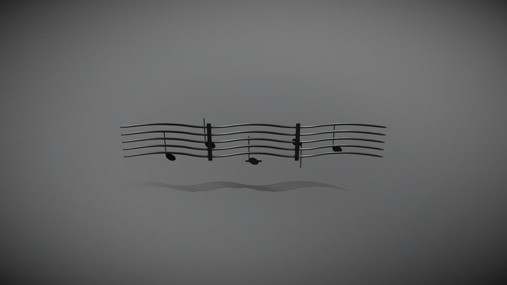 Musical Score 3D Decoration 3D Model