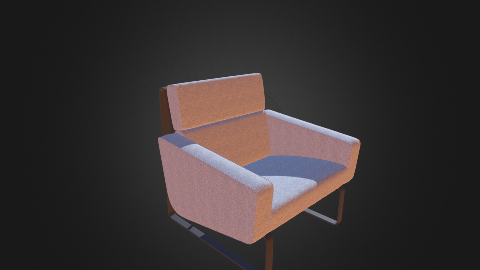3D model Brown Leather Modern Armchair - This is a 3D model of the Brown Leather Modern Armchair. The 3D model is about a chair with a cushion.