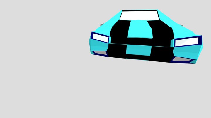 model 1 cyan car 3D Model