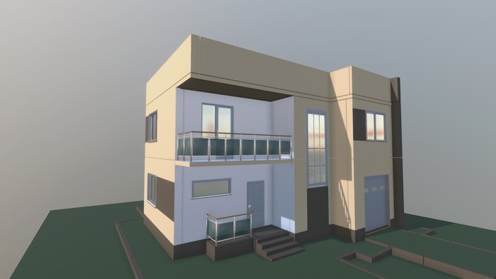 Concrete precast cottedge. Type 1. 3D Model