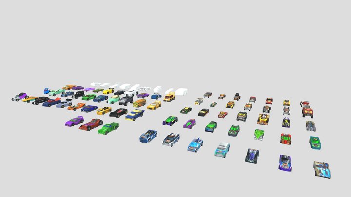 Planet Hot Wheels Combat Arena Cars 3D Model