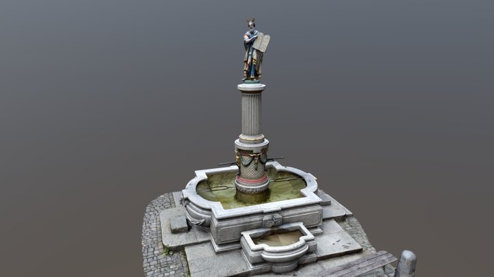 Mosesbrunnen (fountain) in Bern 3D Model
