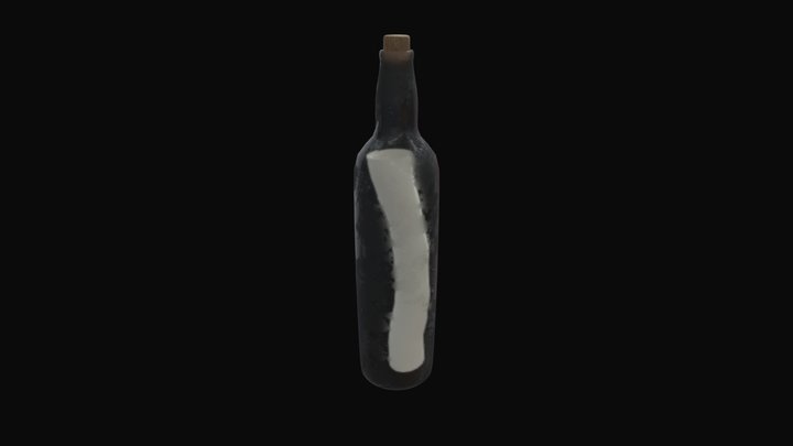 message in a bottle 3D Model