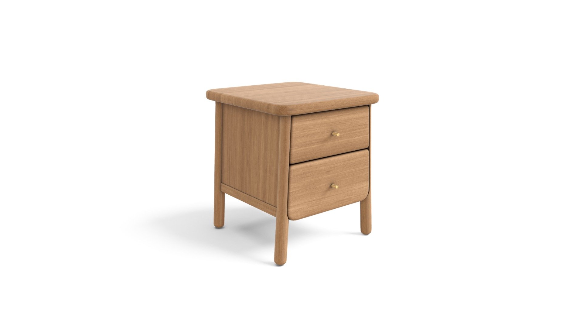 Jonah Bedside Table, Oak and Brass