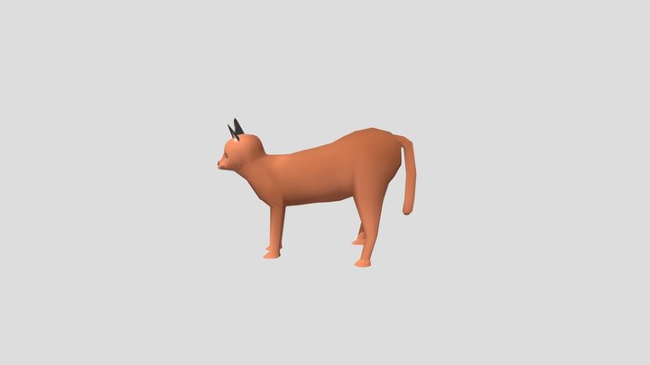Low Poly Caracal 3D Model