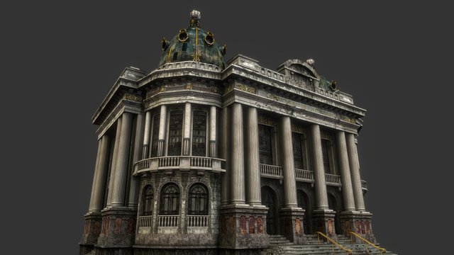 Theatro Municipal - Mobile Game Facade 3D Model