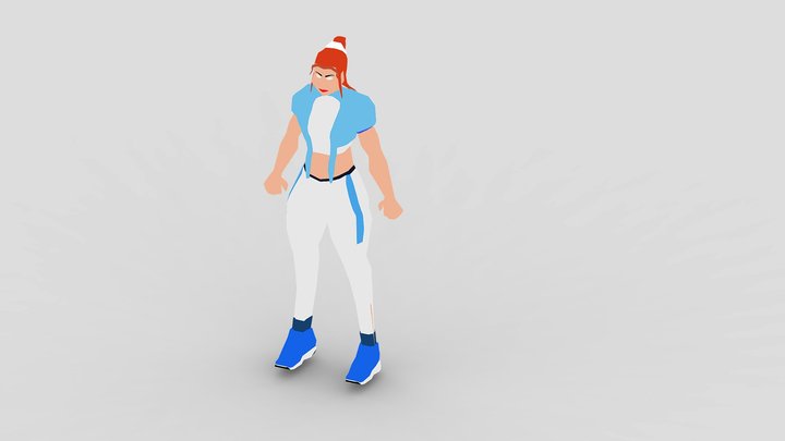Blender low poly Woman charackter 3D Model