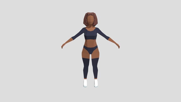 Low Poly Female 01 A 3D Model