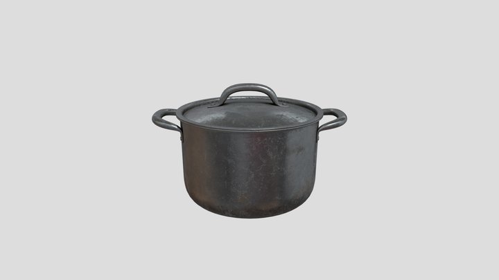 Game Asset - Steel Pot 3D Model