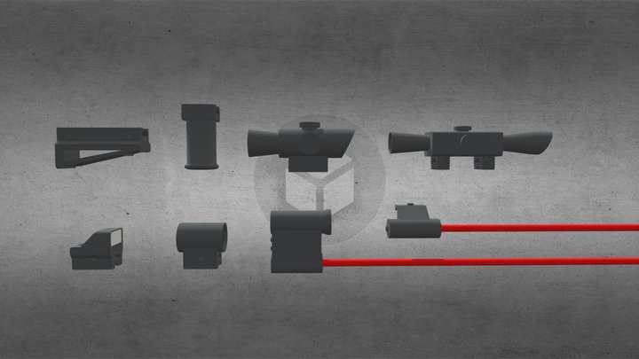 Gun Attachments 3D Model