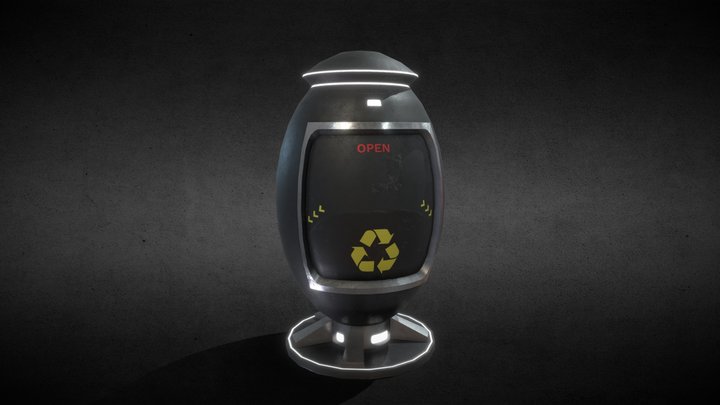 Sci-Fi Trash Bin 3D Model