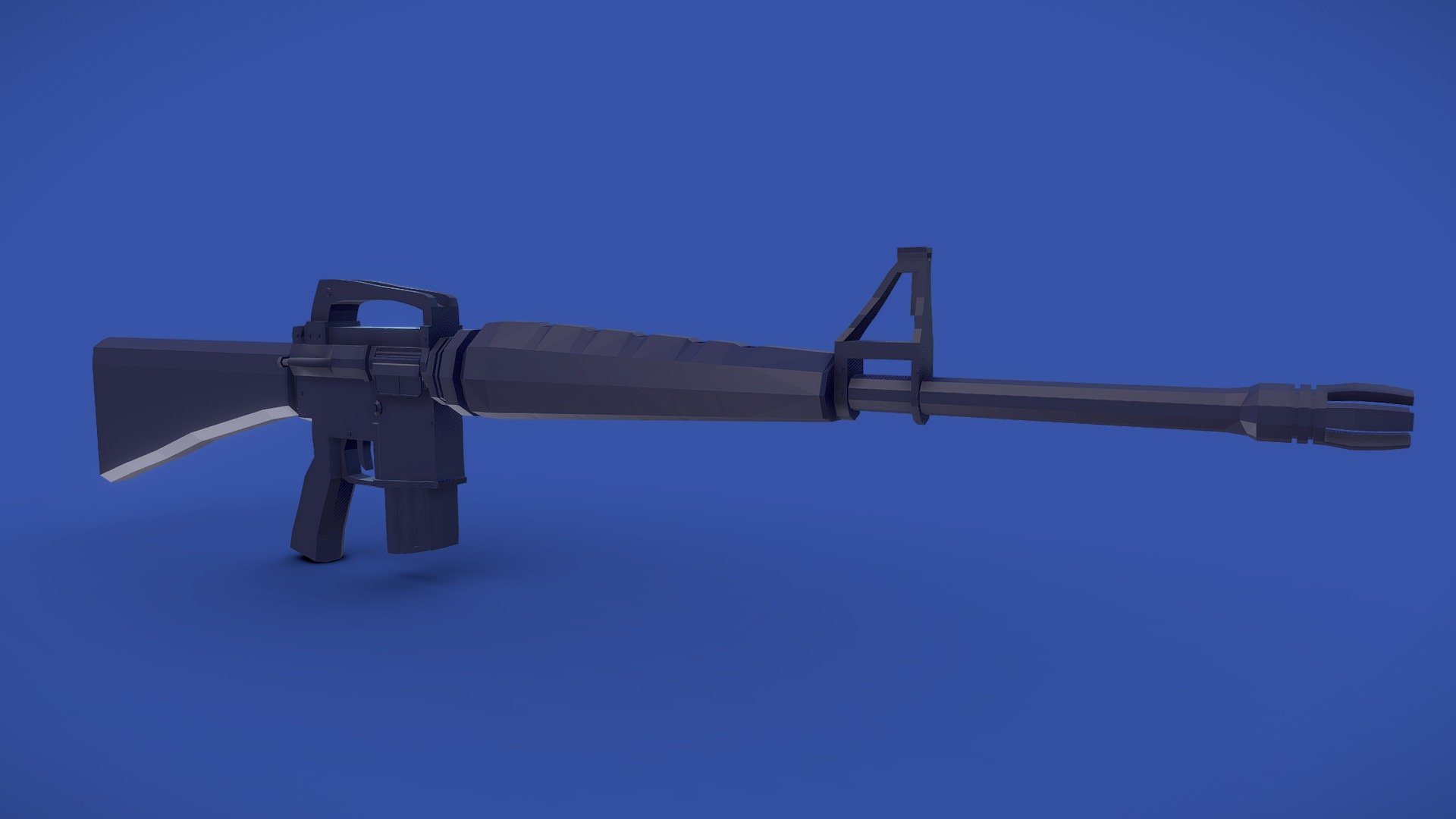 Low-poly M-16