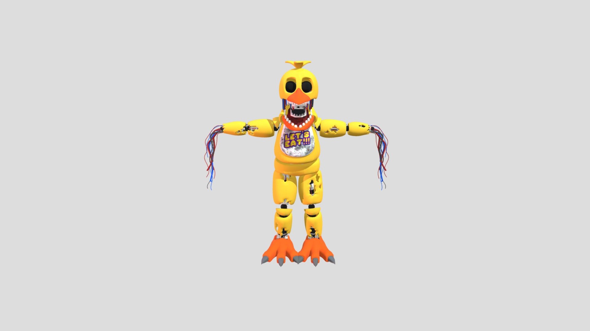 Withered Chica Download Free 3d Model By Dwall8611 [ff47e81] Sketchfab