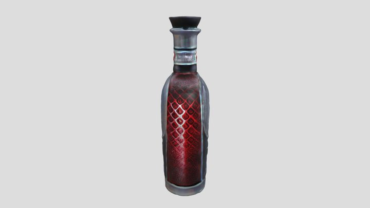 8a1853351545_A_luxury_red_glass_liquor_bottle 3D Model
