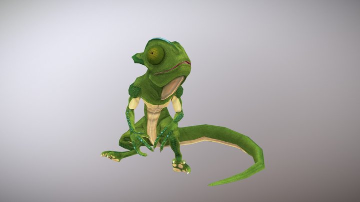 Chameleon Lizardman 3D Model
