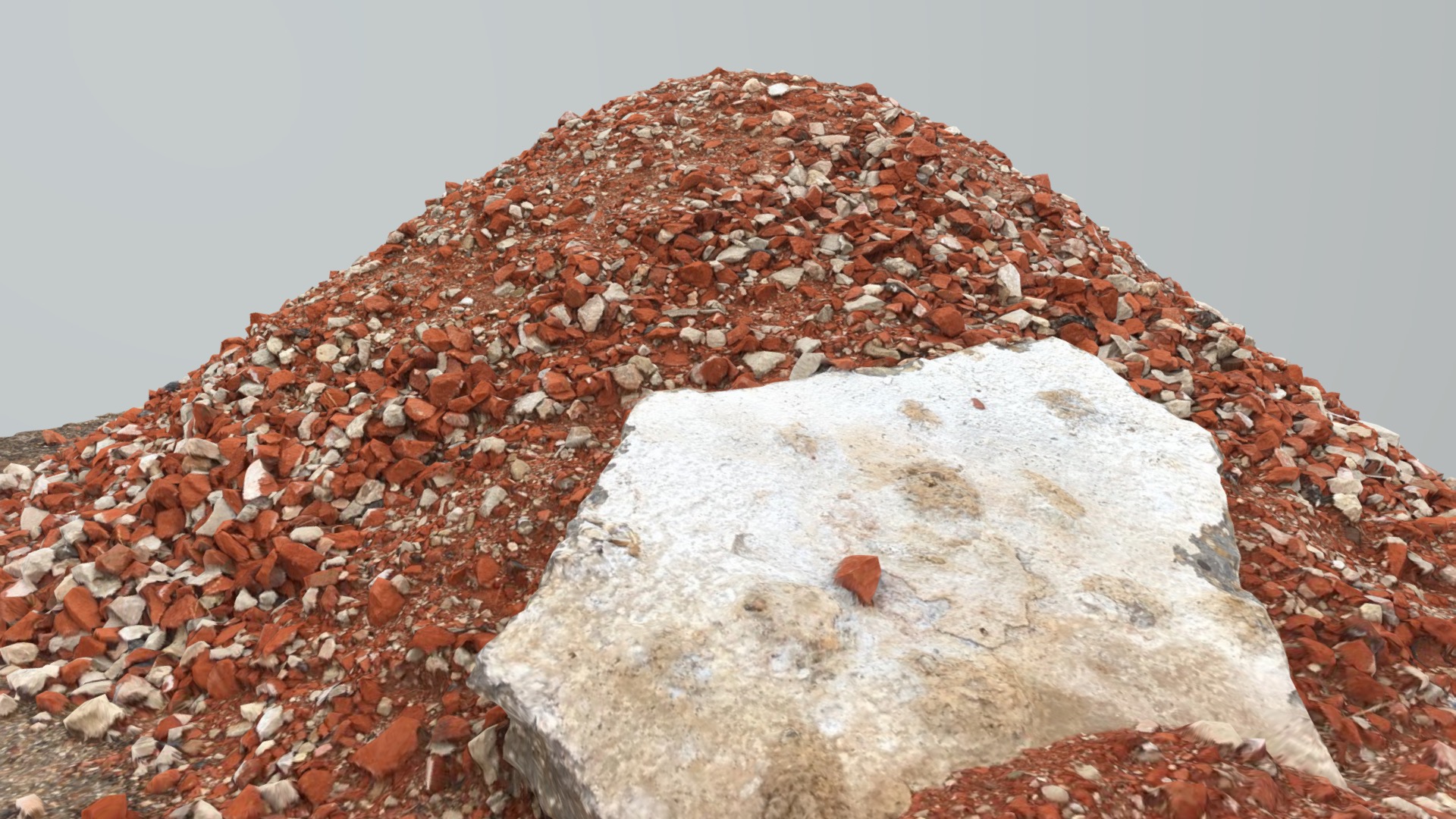 3D model rock debris pile 1 - This is a 3D model of the rock debris pile 1. The 3D model is about a pile of red and white rocks.