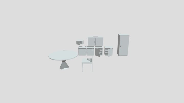 Kitchen_Low_Poly 3D Model