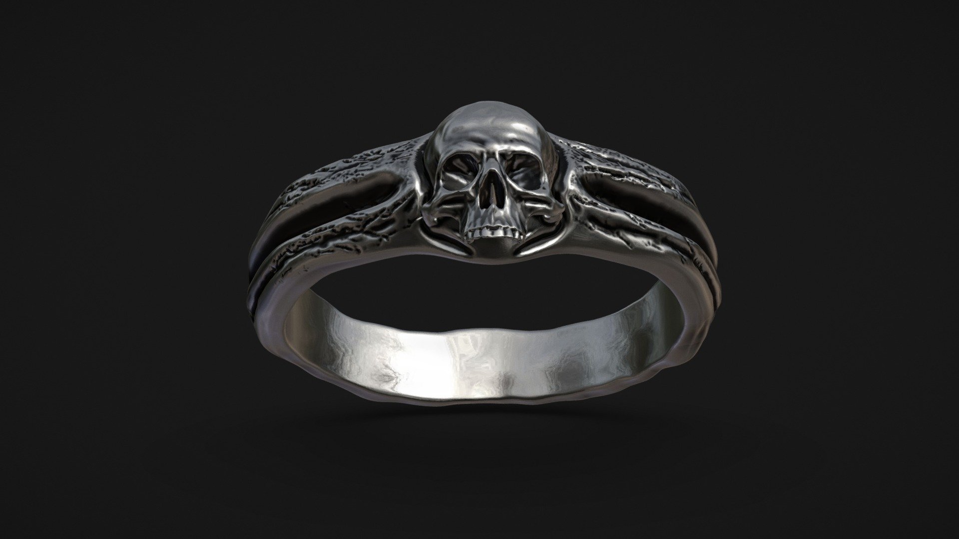 Anel Skull Bone (Prata) - 3D model by Skive Jewelry (@SKIVE) [ff4b9ec ...