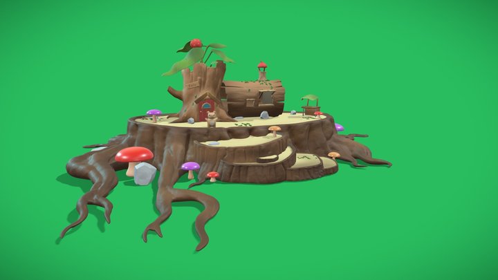 Treehouse Diorama 3D Model