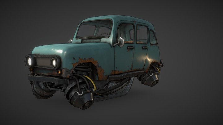Futuristic Classic Car 3D Model