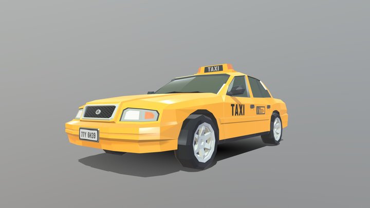 City Taxi Car (from synty) – Modello 3D gratuito STL