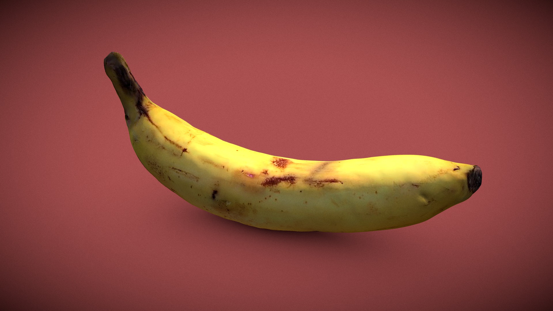 3D model Banana - This is a 3D model of the Banana. The 3D model is about a banana on a pink surface.
