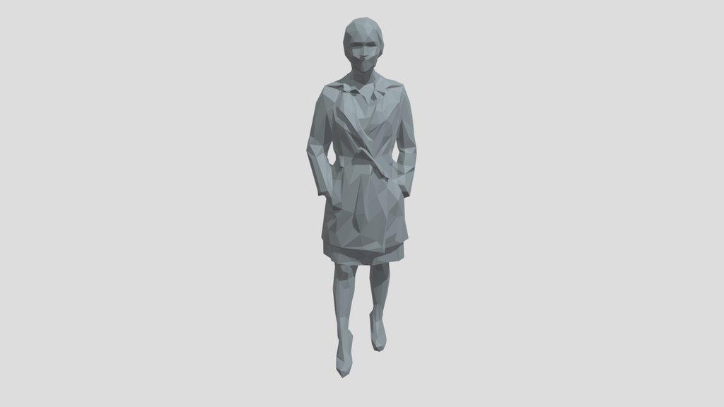 Lowpoly Female In Coat