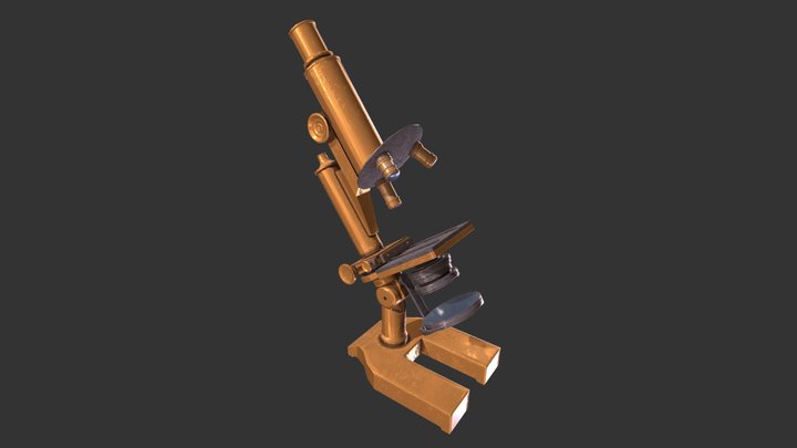 Victorian Microscope - Low Poly 3D Model
