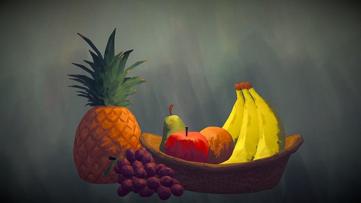 Fruits Painting 3D Model