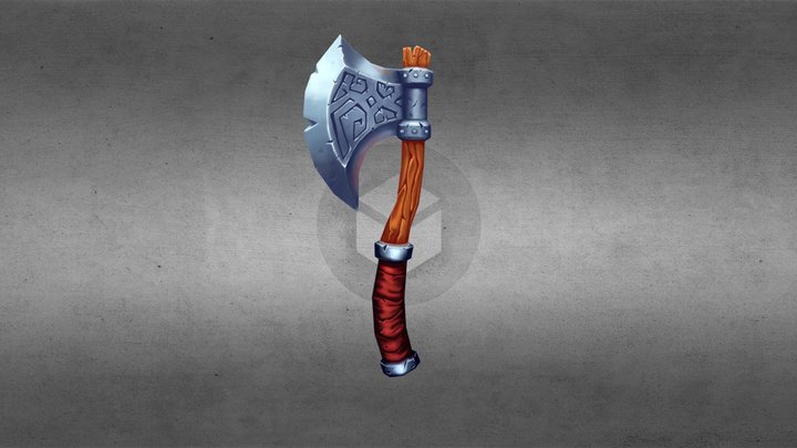 Handpainted Axe 3D Model