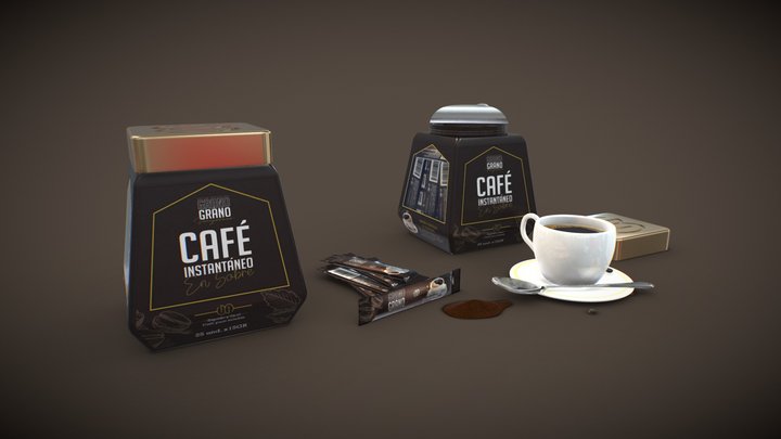 Café Instantáneo Grano a Grano 3D Model
