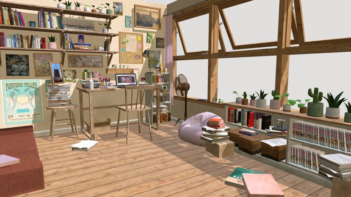 Study Room 3D Model
