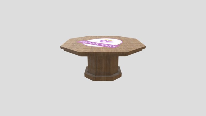 Octagon Table (with design) 3D Model