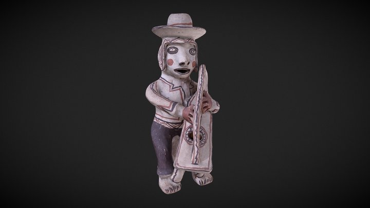 Músico Quinua con Arpa 3D Model