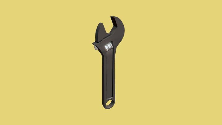 Monkey Wrench (Low Poly) 3D Model