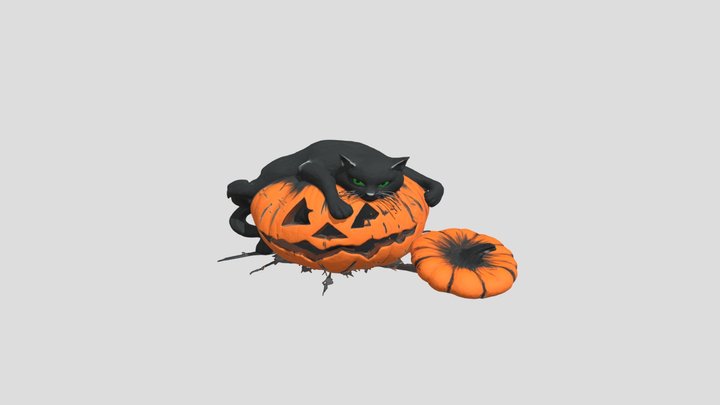 Pumpkin Cat Mischief