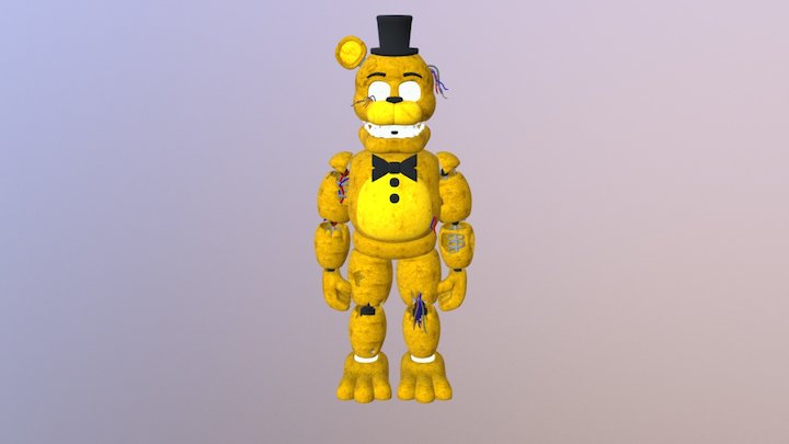 Fnaf 2 Withered Golden Freddy 3D Model