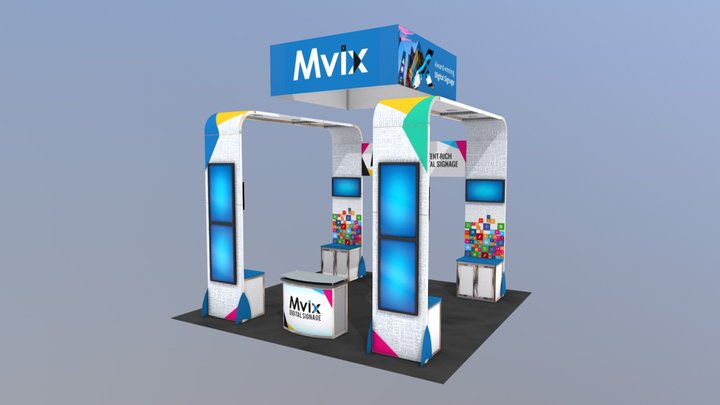 Mvix Island Exhibit Trade Show Display 3D Model