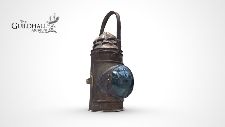 Victorian Police Bulls Eye Oil Lamp 3D Model