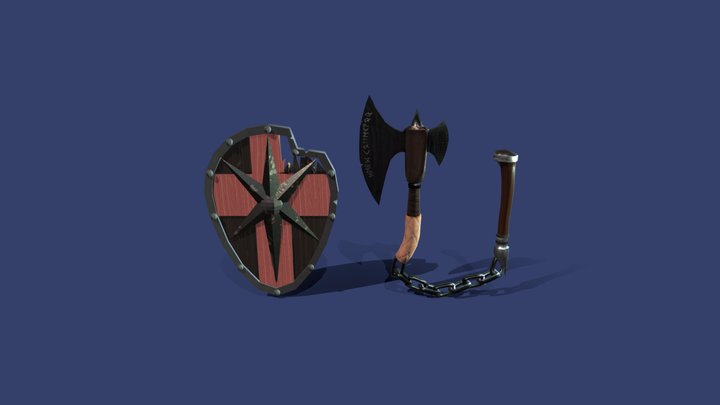 Jake M - Flaxe and Shield 3D Model