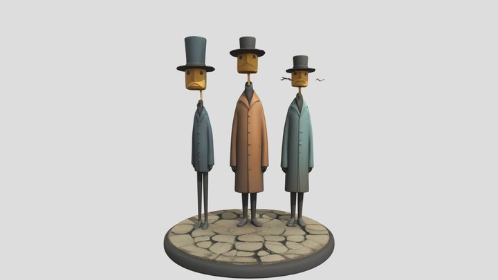 The Top Hat Trio – Free 3D Model STL